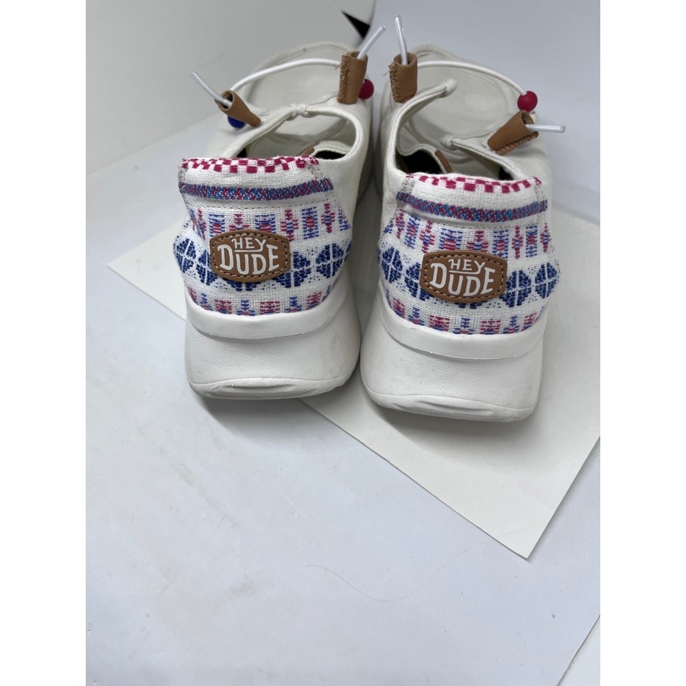 Hey Dude Wendy Peak  Surf Baja Ivory/ Baja Stripe Multi Women's Size 11 WIDE
